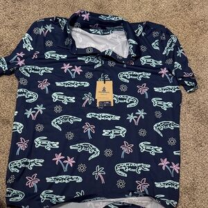 Chubbies Navy Alligator Print Short Sleeve Shirt